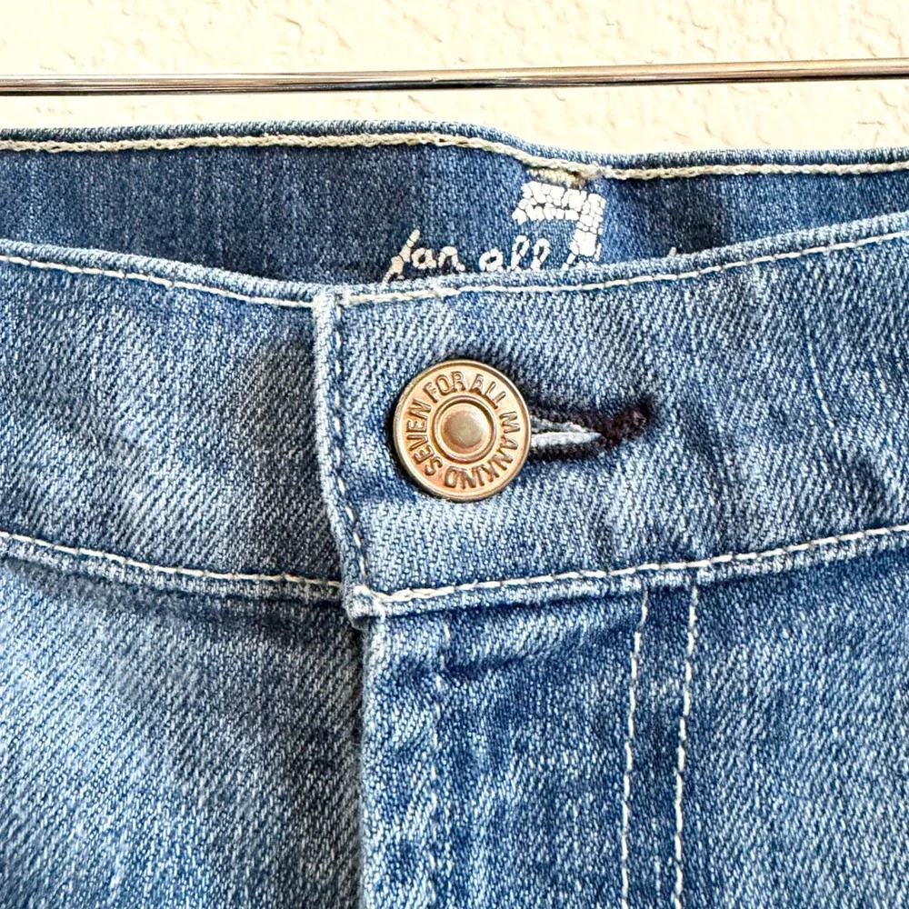 7 For All Mankind Roxanne Slim Straight Leg‎ Jeans Medium Wash Blue Size 30
